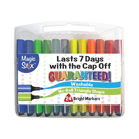 Magic Stix Markers, Medium Bullet Tip, Assorted Colors, PK24, 24PK